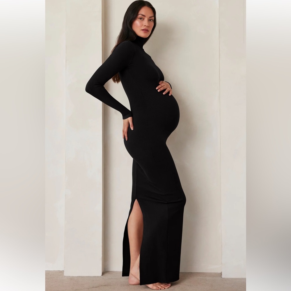 Bumpsuit Sculpting Rib Long Sleeve Dress